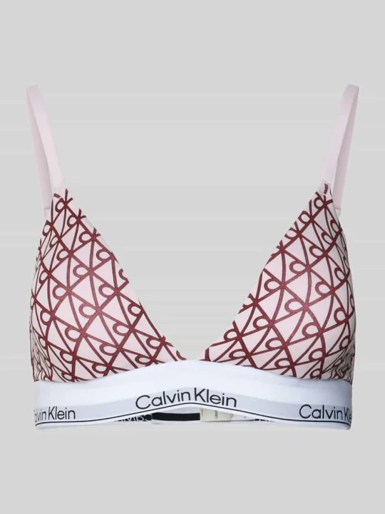 Zdjęcie produktu Biustonosz o trójkątnym kształcie z elastycznym paskiem z logo Calvin Klein Różowy