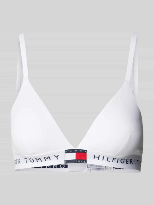 Zdjęcie produktu Biustonosz trójkątny z elastycznym paskiem z logo model ‘TH HERITAGE’ Tommy Hilfiger Biały