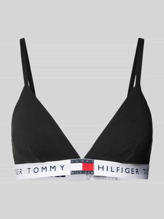 Zdjęcie produktu Biustonosz trójkątny z elastycznym paskiem z logo model ‘TH HERITAGE’ Tommy Hilfiger Czarny