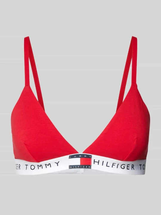 Zdjęcie produktu Biustonosz trójkątny z elastycznym paskiem z logo model ‘TH HERITAGE’ Tommy Hilfiger Czerwony