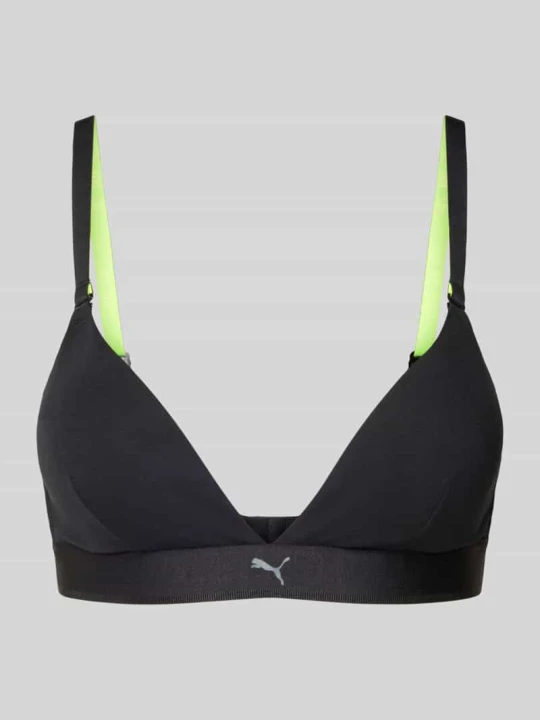 Zdjęcie produktu Biustonosz typu bralette w trójkątnym kształcie z regulowanymi ramiączkami Puma Czarny