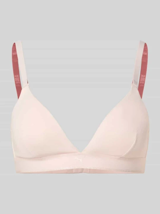 Zdjęcie produktu Biustonosz typu bralette w trójkątnym kształcie z regulowanymi ramiączkami Puma Jasnoróżowy