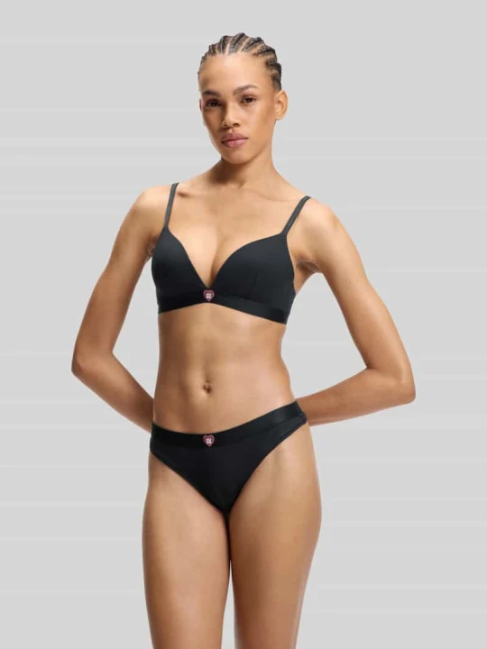 Zdjęcie produktu Biustonosz typu bralette z detal: z logo model „HUGO HEART TRIANGLE” Czarny