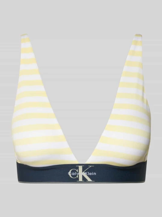 Zdjęcie produktu Biustonosz typu bralette z elastycznym pasem z logo Calvin Klein Jasnożółty
