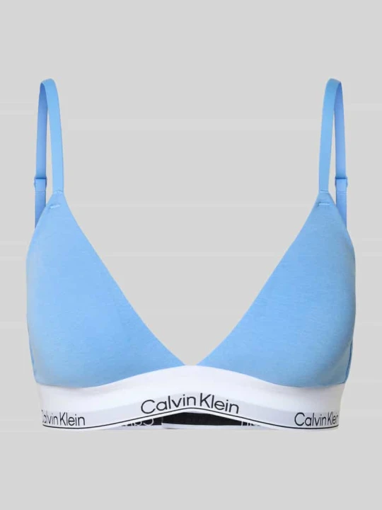 Zdjęcie produktu Biustonosz typu bralette z elastycznym pasem z logo Calvin Klein Niebieski