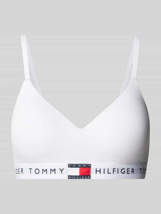 Zdjęcie produktu Biustonosz typu bralette z elastycznym pasem z logo model ‘TH Heritage’ Tommy Hilfiger Biały