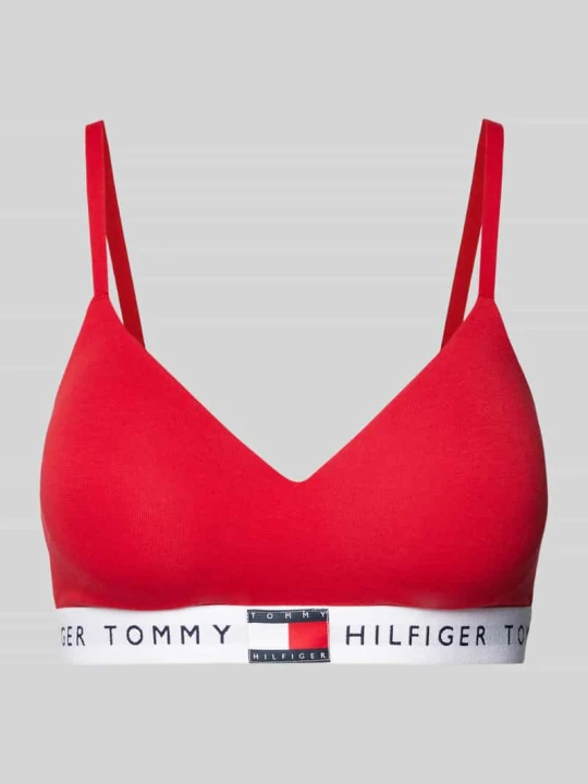 Zdjęcie produktu Biustonosz typu bralette z elastycznym pasem z logo model ‘TH Heritage’ Tommy Hilfiger Czerwony