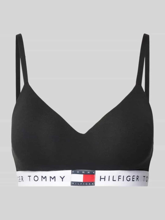 Zdjęcie produktu Biustonosz typu bralette z elastycznym pasem z logo model ‘TH Heritage’ Tommy Hilfiger Czarny