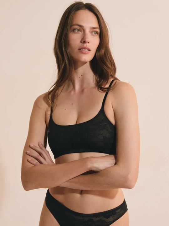 Zdjęcie produktu Biustonosz typu bralette z koronki Etam czarny