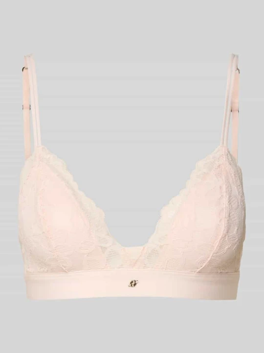 Zdjęcie produktu Biustonosz typu bralette z koronki model 'TRIANGLE_BLOSSOM' Boss Różowy