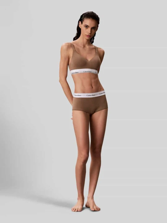 Zdjęcie produktu Biustonosz typu bralette z mieszanka bawełny i modalu Calvin Klein Jasnobrązowy