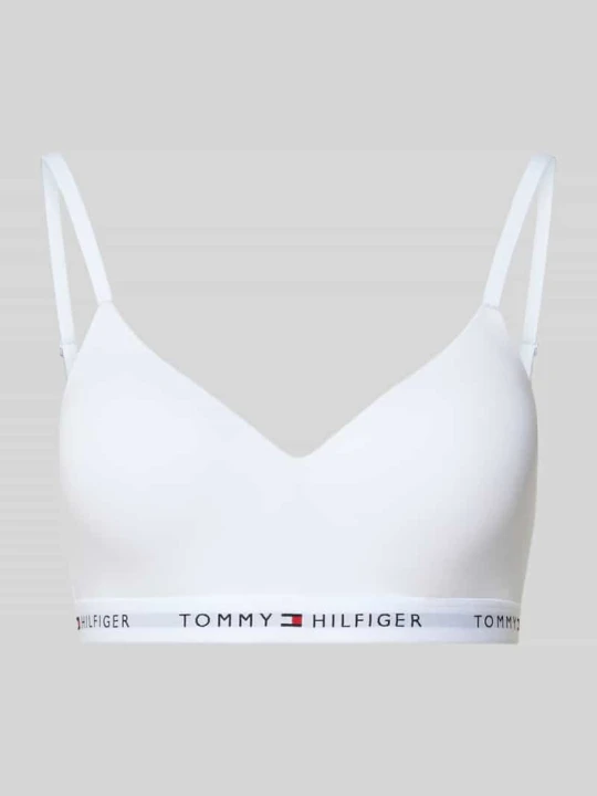 Zdjęcie produktu Biustonosz typu bralette z Mieszanka bawełny i modalu Tommy Hilfiger Biały