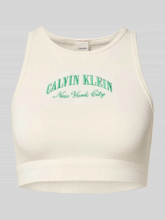 Zdjęcie produktu Biustonosz typu bralette z mieszanki bawełny Calvin Klein Złamany biały