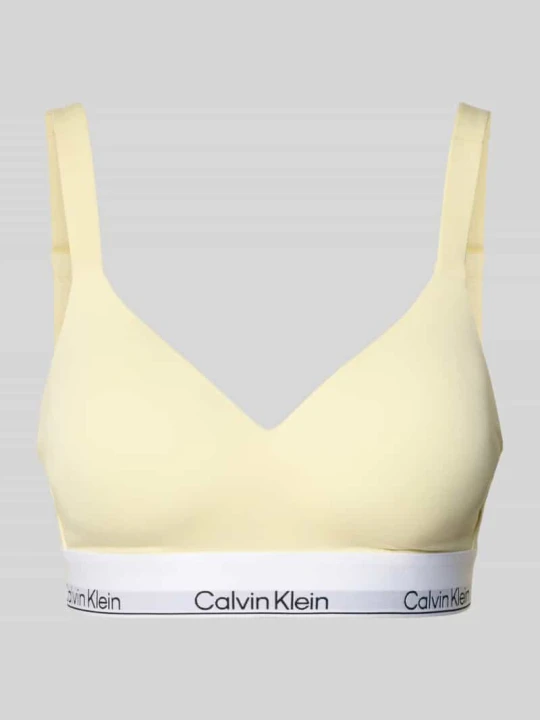 Zdjęcie produktu Biustonosz typu bralette z mieszanki bawełny Calvin Klein Jasnożółty