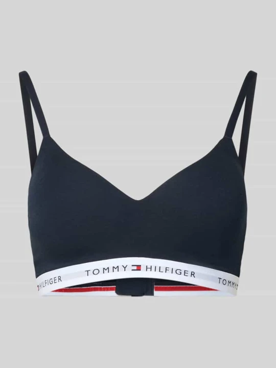 Zdjęcie produktu Biustonosz typu bralette z mieszanki bawełny i modalu Tommy Hilfiger Ciemnoniebieski