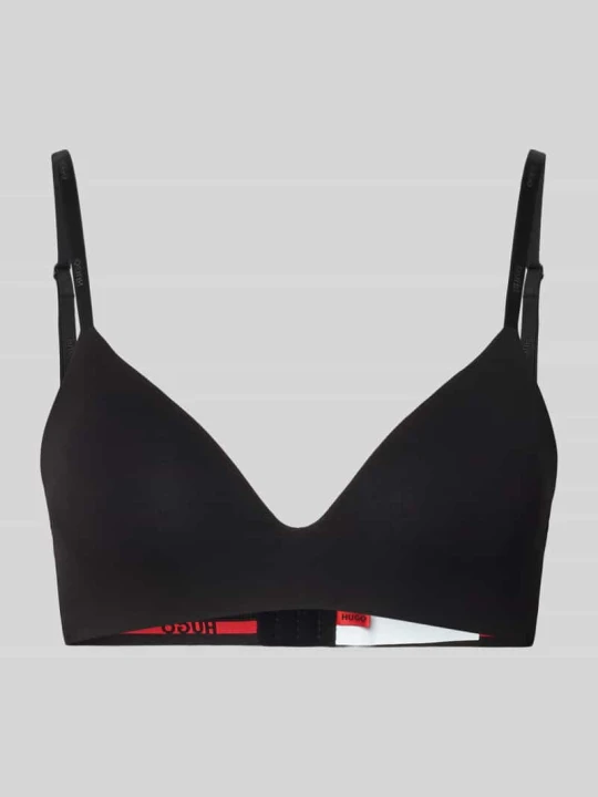 Zdjęcie produktu Braletka z mieszanki bawełny model „GJ HUGO ID BRALETTE PAD” Czarny