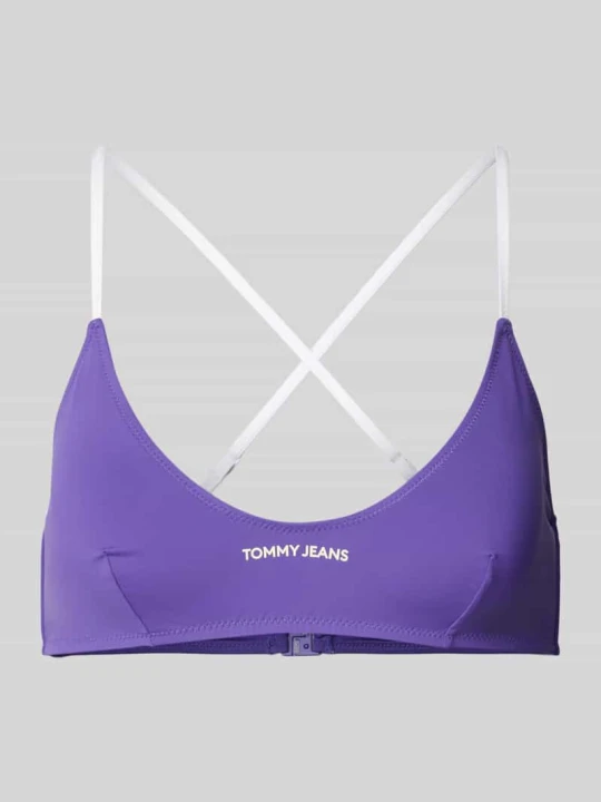 Zdjęcie produktu Biustonosz typu bralette z nadrukiem z logo Tommy Hilfiger Fioletowy