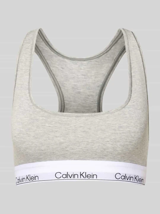 Zdjęcie produktu Biustonosz typu bralette z paskiem z logo Calvin Klein Jasnoszary