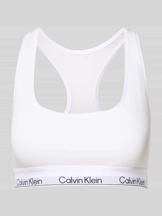 Zdjęcie produktu Biustonosz typu bralette z paskiem z logo Calvin Klein Biały