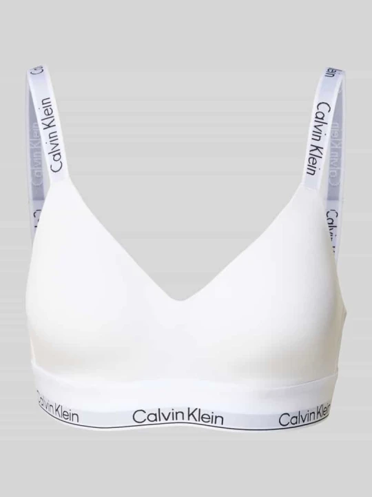 Zdjęcie produktu Biustonosz typu bralette z paskiem z logo Calvin Klein Biały