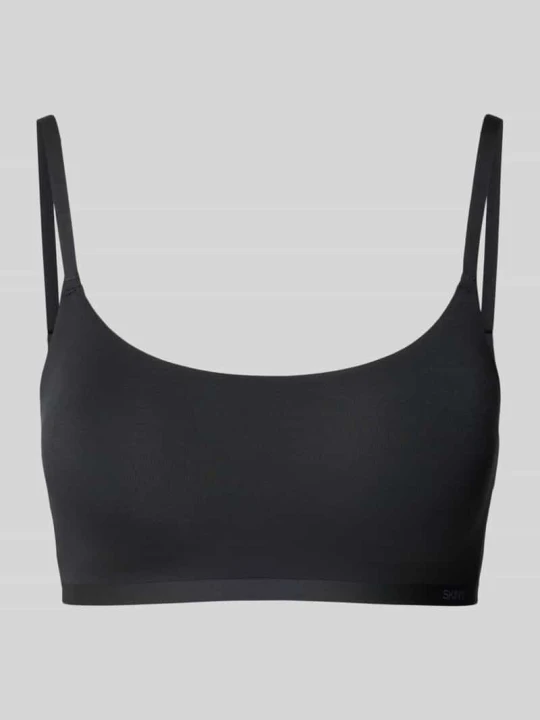 Zdjęcie produktu Biustonosz typu bralette z regulowanymi ramiączkami i zapięciem na haftkę SKINY Czarny