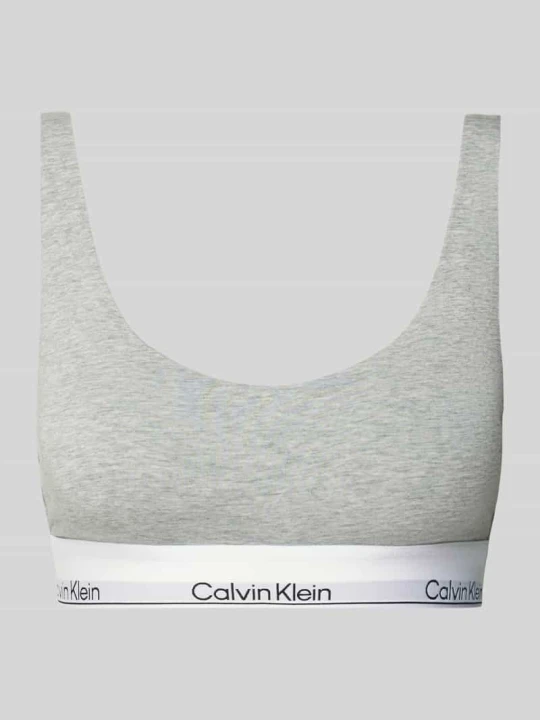 Zdjęcie produktu Biustonosz typu bralette z wyhaftowanym logo Calvin Klein Jasnoszary