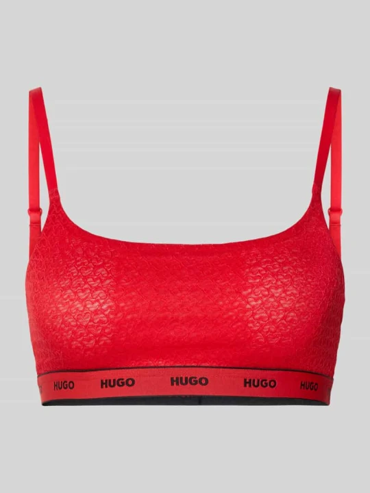 Zdjęcie produktu Biustonosz typu bralette z wzór w serca model 'VALENTINE BRALETTE' Hugo Czerwony