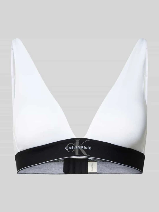 Zdjęcie produktu Biustonosz w kroju slim fit z haftowanym logo Calvin Klein Biały