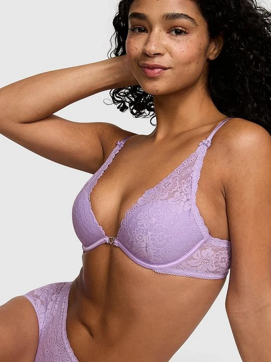 Zdjęcie produktu PINK WINK Biustonosz Wink lekko usztywniany Plunge Victoria's Secret Fioletowy