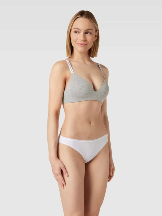 Zdjęcie produktu Biustonosz z mieszanki bawełny Model „LIGHTLY” Tommy Hilfiger Jasnoszary melanż