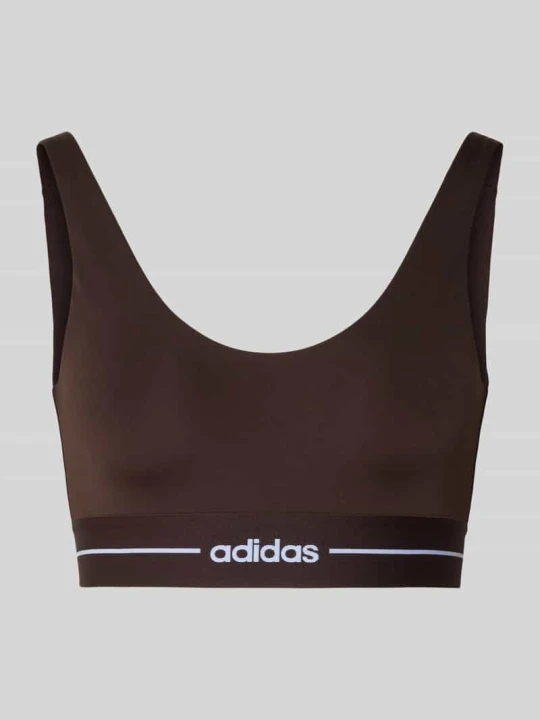 Zdjęcie produktu Biustonosz z elastycznym paskiem z logo Adidas Ciemnobrązowy