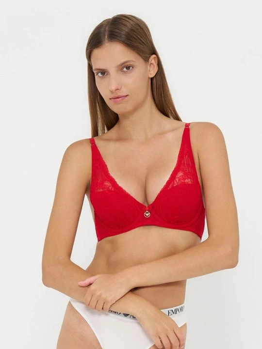 Zdjęcie produktu Biustonosz z fiszbiną Emporio Armani czerwony