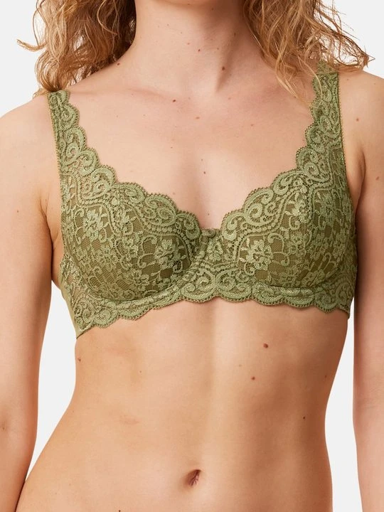Zdjęcie produktu Biustonosz z fiszbiną Triumph ciemnozielony