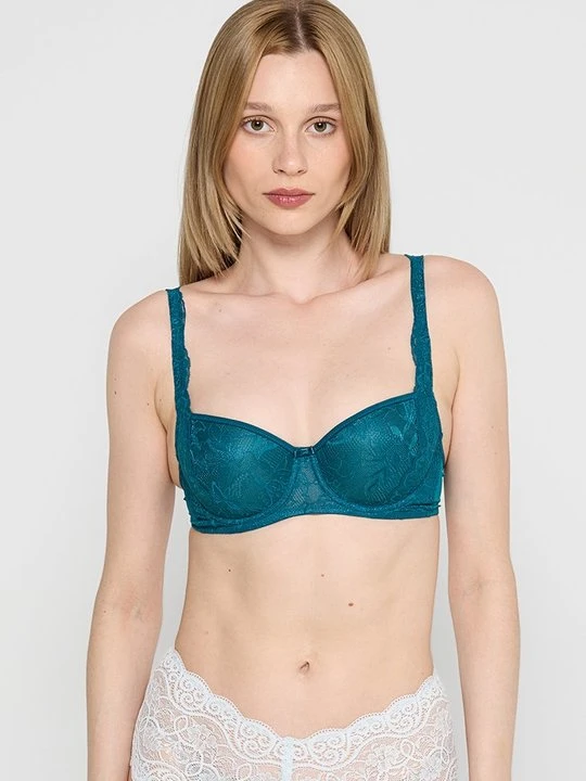 Zdjęcie produktu Biustonosz z fiszbiną Triumph ciemnozielony