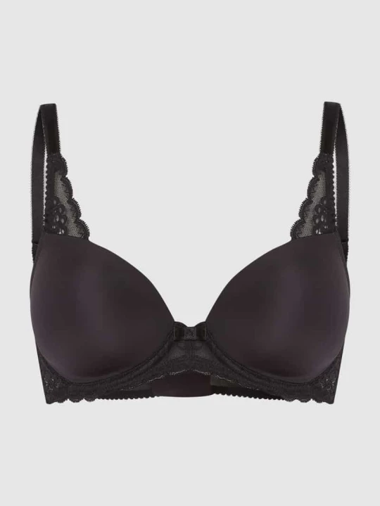Zdjęcie produktu Biustonosz z fiszbinami i obszyciem koronką model ‘Amourette Spotllight’ Triumph Czarny