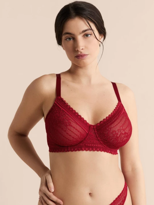 Zdjęcie produktu Biustonosz z fiszbinami minimizer efekt -1 rozmiar Etam czerwony