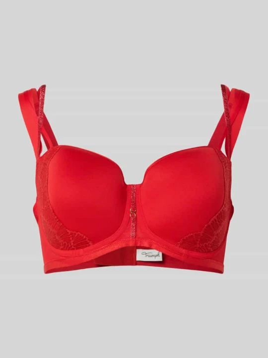 Zdjęcie produktu Biustonosz z fiszbinami w kroju balkonetki z lekkimi, oddychającymi miseczkami spacer Triumph Czerwony