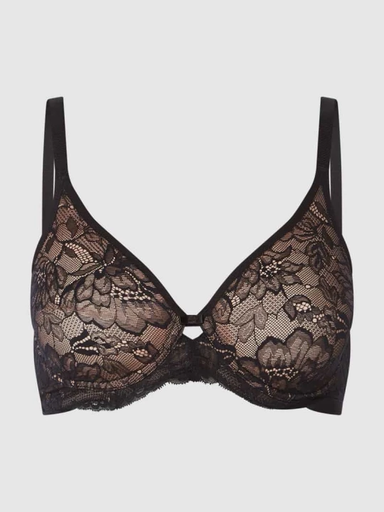 Zdjęcie produktu Biustonosz z fiszbinami z koronki model ‘Amourette Charm’ Triumph Czarny