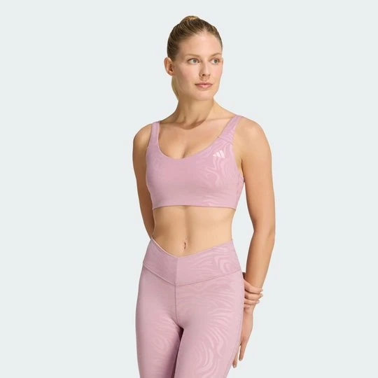 Zdjęcie produktu Biustonosz z grafiką i lekkim wsparciem All Me Essentials Adidas Magic Mauve