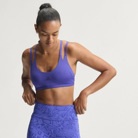 Zdjęcie produktu Biustonosz z lekkim wsparciem do ćwiczeń Optimé z paskami z tyłu Adidas Pure Purple