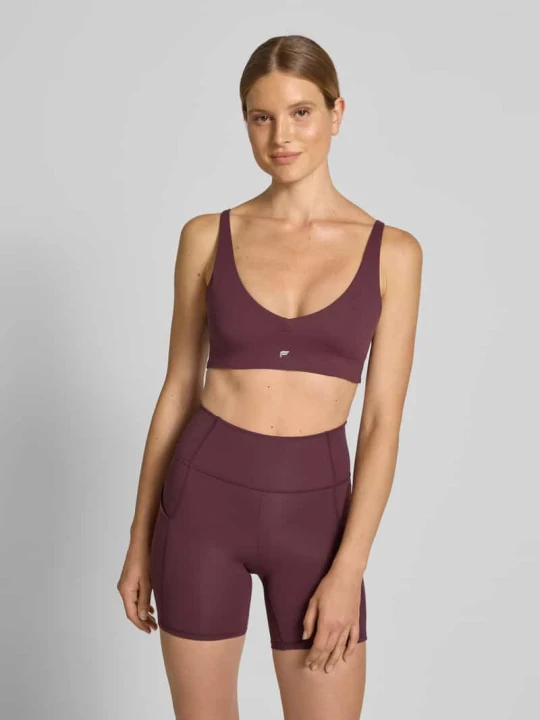 Zdjęcie produktu Biustonosz z logo i zapięciem na haftkę Fabletics Bordowy