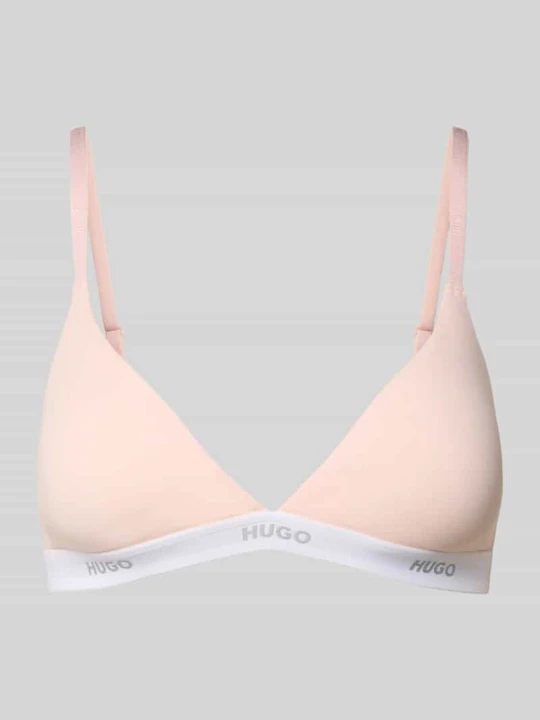 Zdjęcie produktu Biustonosz z mieszanki bawełny model ‘HUGO ID TRIANGLE’ Różowy