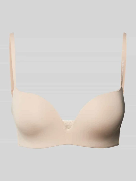 Zdjęcie produktu Biustonosz z obszyciem koronką model ‘Tailored Comfort Wireless’ Tommy Hilfiger Beżowy