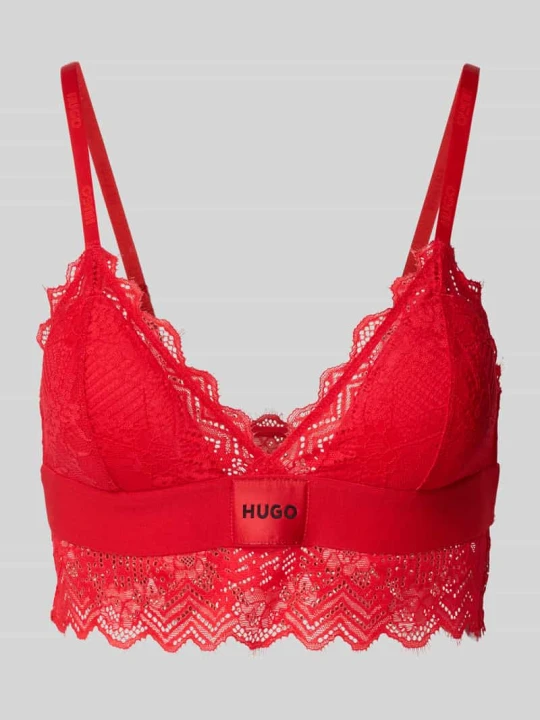 Zdjęcie produktu Biustonosz z obszyciem koronką model ‘TRIANGLE RL LACE’ Hugo Czerwony