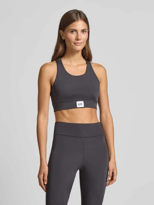 Zdjęcie produktu Biustonosz sportowy z okrągłym dekoltem EA7 Emporio Armani Ciemnoszary