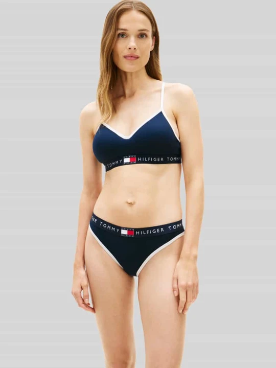 Zdjęcie produktu Biustonosz z pasek z logo model 'RIB BRALETTE LIFT' Tommy Hilfiger Ciemnoniebieski