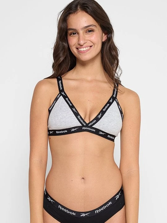 Zdjęcie produktu Biustonosz z trójkątną miseczką Reebok szary melanż