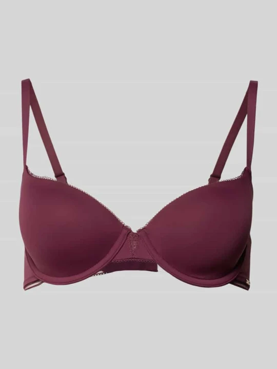 Zdjęcie produktu Biustonosz z wyprofilowanymi miseczkami model ‘DEMI_B.PURE’ Boss Bordowy