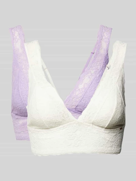 Zdjęcie produktu Biustonosz z zapięciem na haftkę w zestawie 2 szt. model ‘LANA’ Dorina Jasnofioletowy