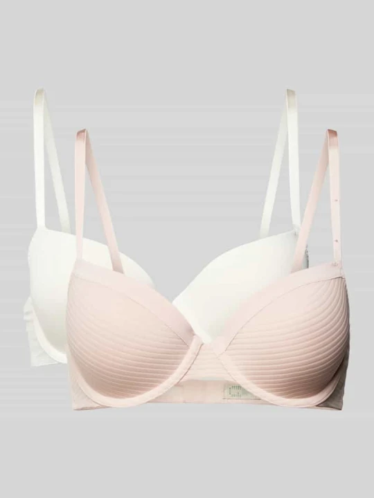 Zdjęcie produktu Biustonosz z zapięciem na haftkę w zestawie 2 szt. model ‘LOUISE’ Dorina Złamany biały